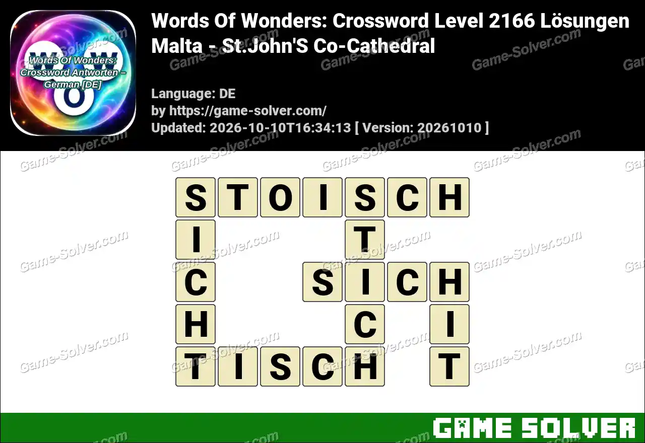 Words Of Wonders: Crossword Level 2166 Lösungen – Malta – St.John’S Co-Cathedral